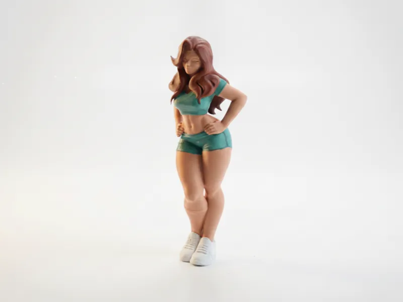 Fit Cheerleader Vrouwelijk Beeldje 3D Printbaar