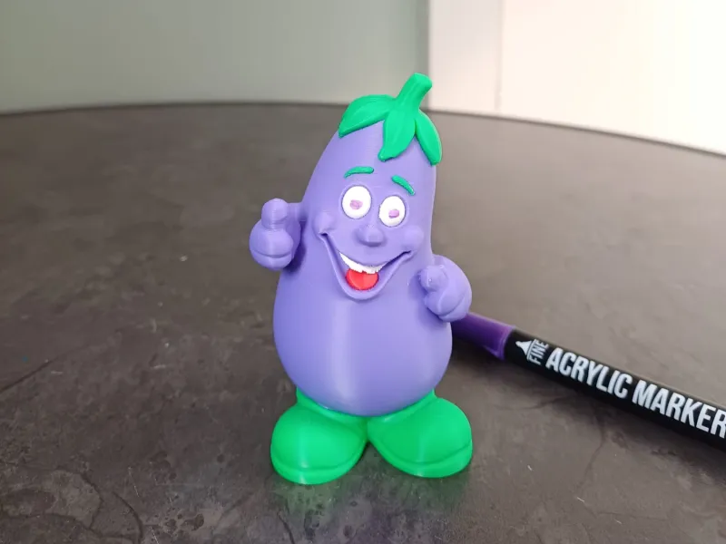 Funny eggplant character