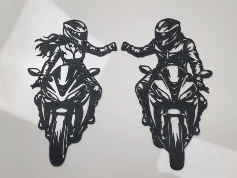 Motorrad-Paar Faustgruß Wandkunst