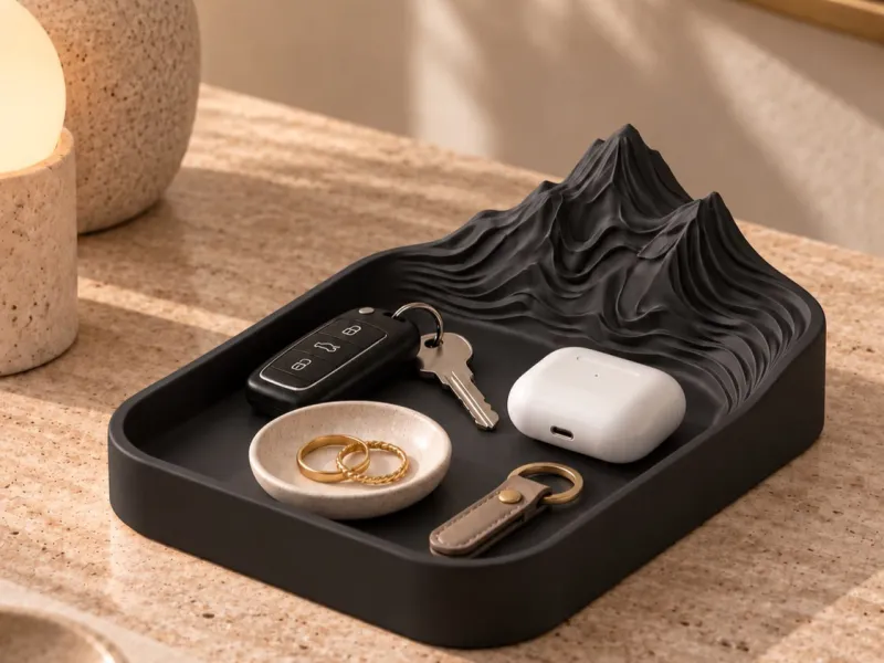 Topographic Mountain Valet Tray – Landscape Catchall Organiz
