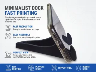 Minimalist 3D Printable Phone Stand | Fast Print