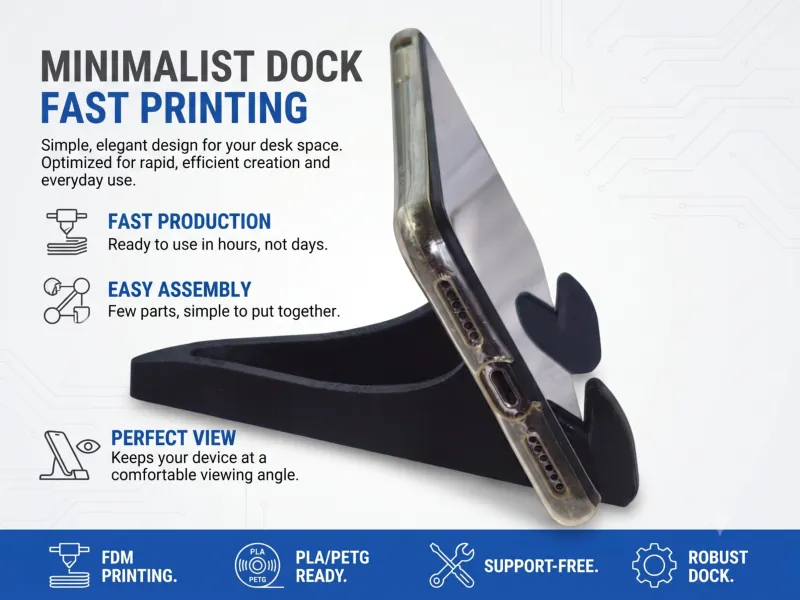 Support de téléphone imprimable en 3D minimaliste | Impression rapide