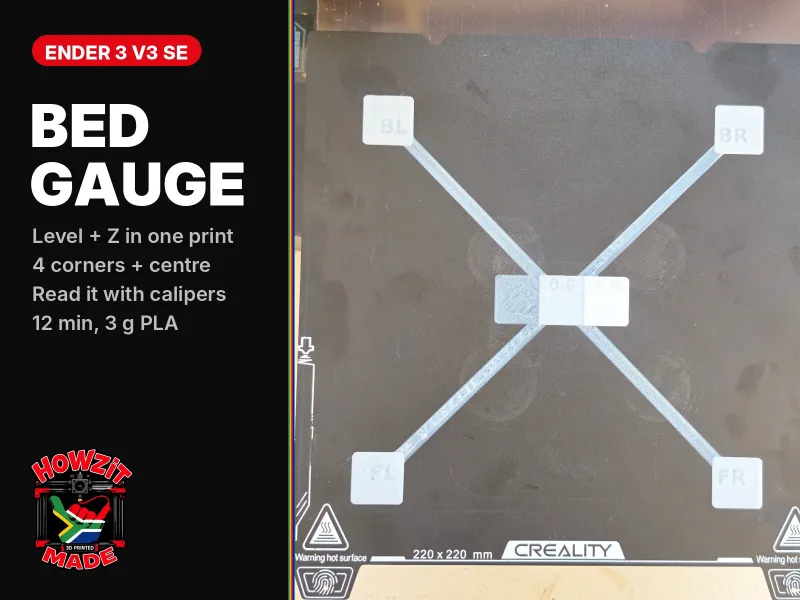Medidor de Mesa Ender 3 V3 SE | Verificação de Nivelamento + Offset Z, 12 Min