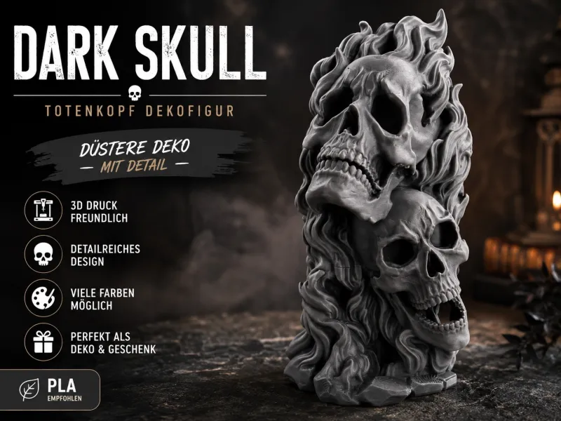 💀 Dark Skull – Totenkopf Dekofigur
