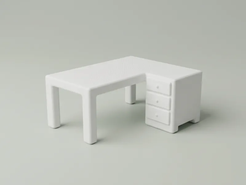 モダンコーナーデスク – ドールハウスオフィス家具