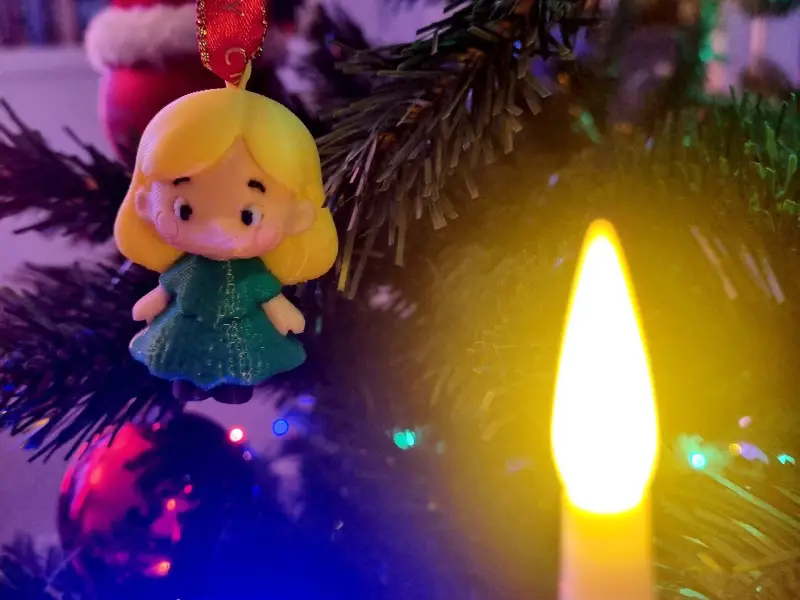 The Girl with the Christmas Tree Dress