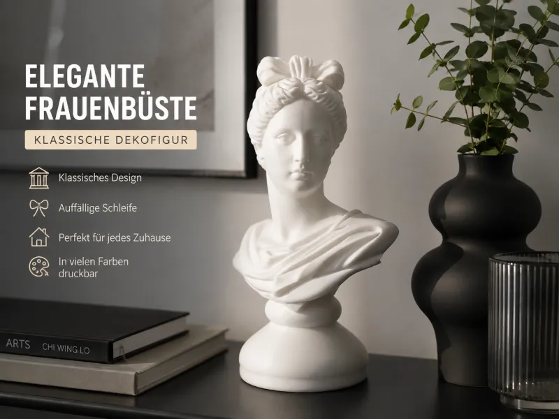Elegante Frauenbüste mit Schleife – Klassische Dekofigur