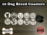Dog Coasters - Customizable Name - AMS-0