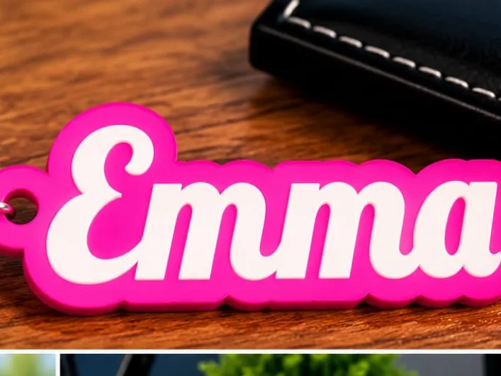 Porta-Chaves Personalizado Nome Emma Chaveiro 3D