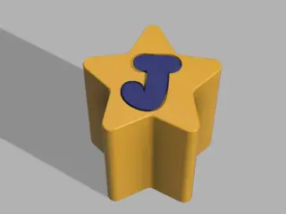 Letter J Spiral Fidget Star Shape Passthrough