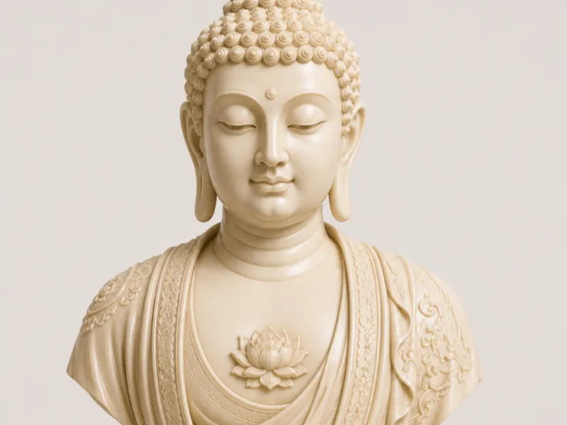 Busto Buda coração de lotus