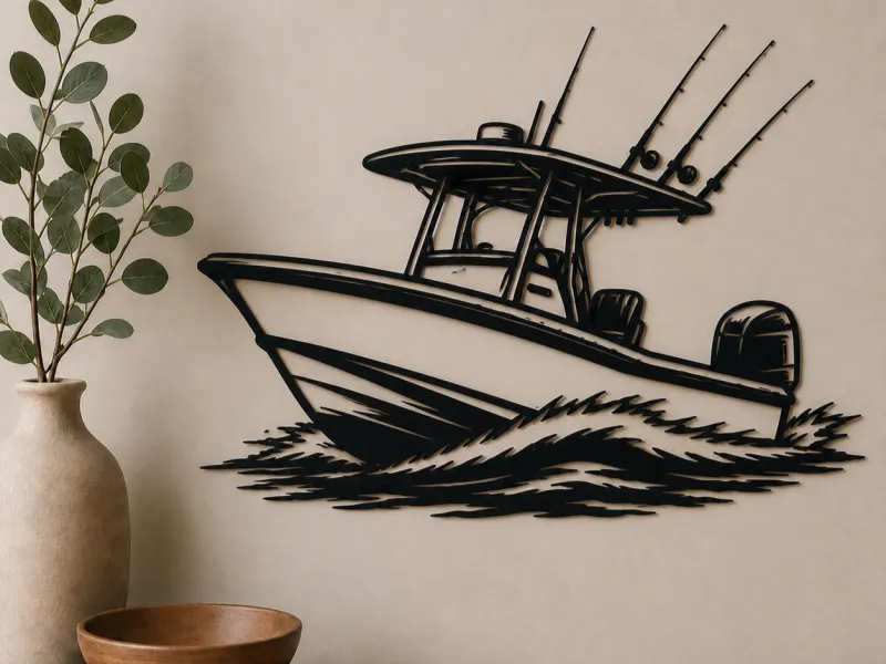 Offshore Fishing Boat Coastal Ocean Wall Art Home Decor