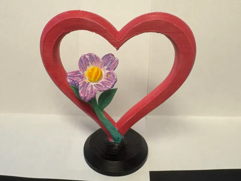 Heart with flower