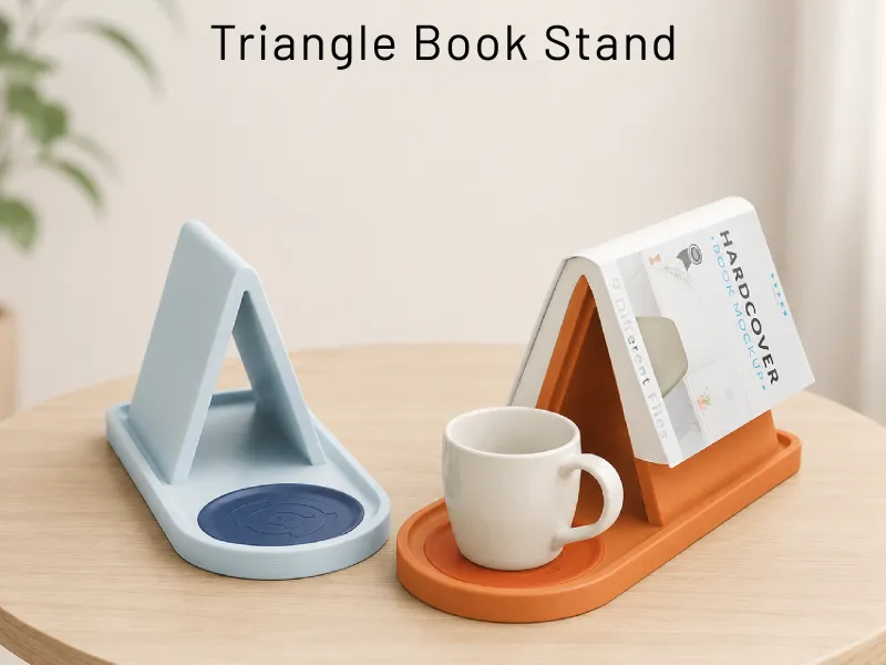 Triangle Book Holder, Tablet; Kindle; Cup Holder
