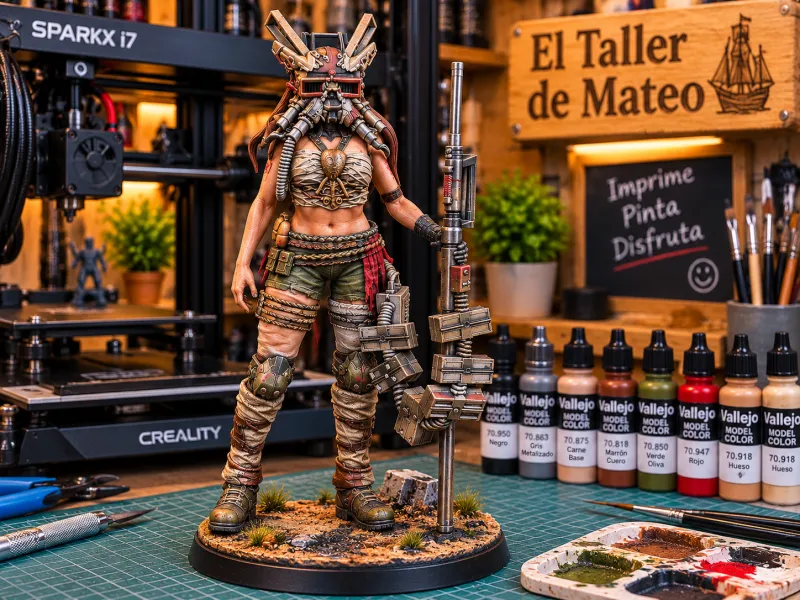 Futuristische Legionair met Stok – Het Atelier van Mateo