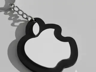 Apple logo keychain