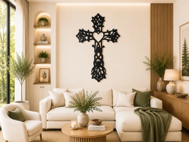 Heart Cross 2D Wall Art