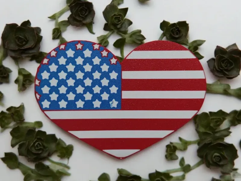 Coração da Bandeira Americana do Dia da Independência