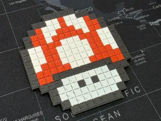 Retro Pixel Mushroom Coaster🍄🎮