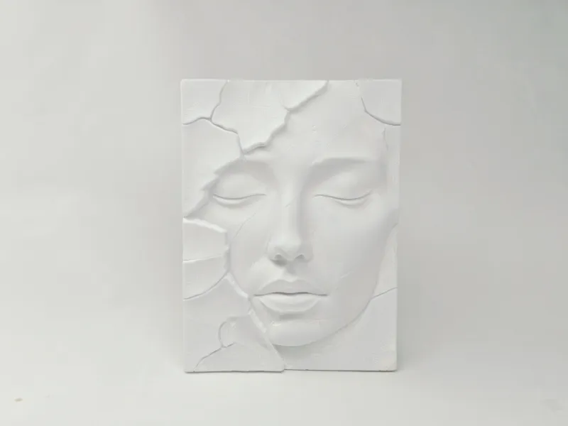 Closed‑Eye Girl Relief Decorative Wall Art