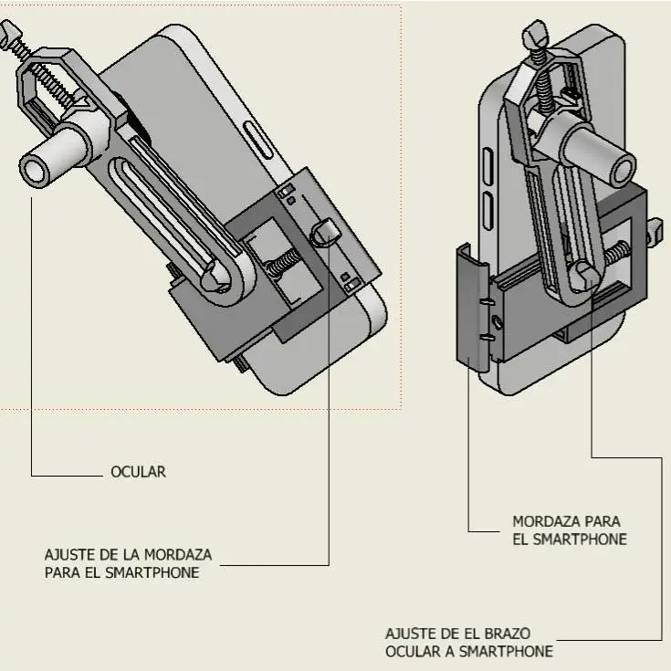 adaptador universal para smartphone - microscopio / telescopio