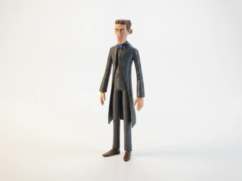 Figurilla histórica de Nikola Tesla imprimible en 3D