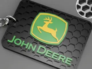 John Deere logo keychain
