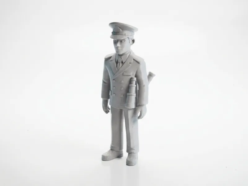 3D-druckbare Figur eines Schiffskapitäns und Marineoffiziers