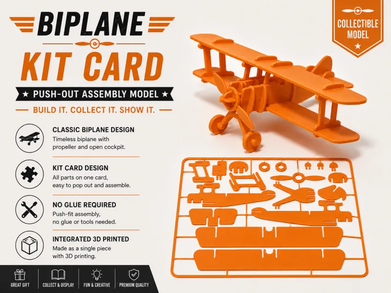Biplane bouwpakket kaart