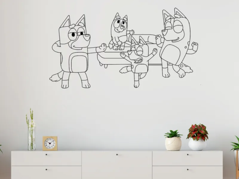 🐾 Bluey y familia – Decoración de pared o habitación