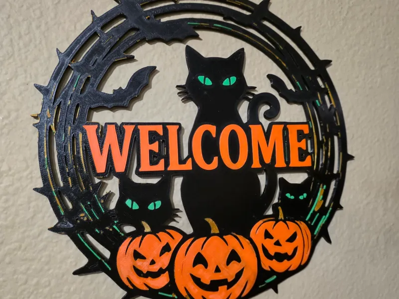 ハロウィンウェルカムリース