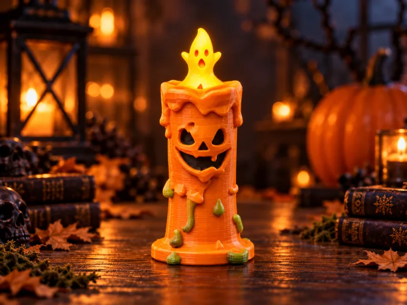 Gruselige Halloween-Kerze STL-Datei