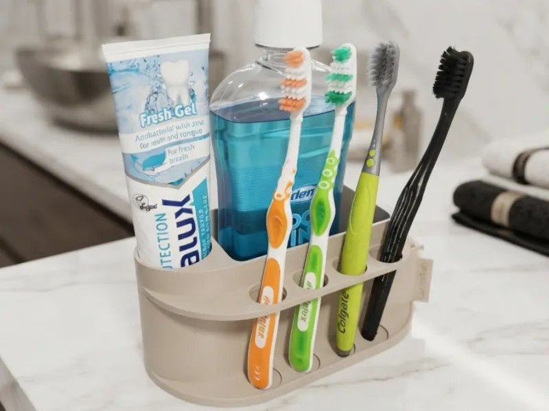 Organizador Tudo-em-Um para Escova de Dentes e Enxaguante Bucal OMNIFORM