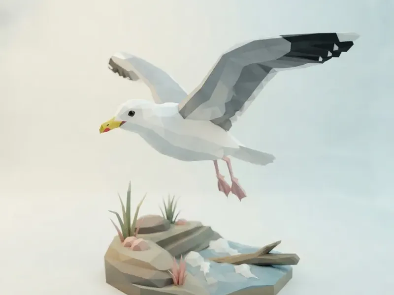 Low Poly Möwe