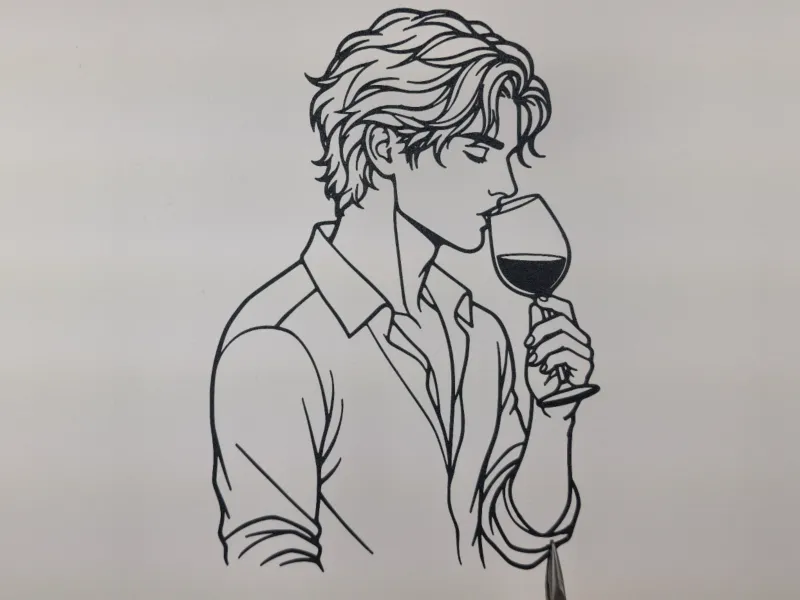 Elegant Man with Wine Glass Wall Art