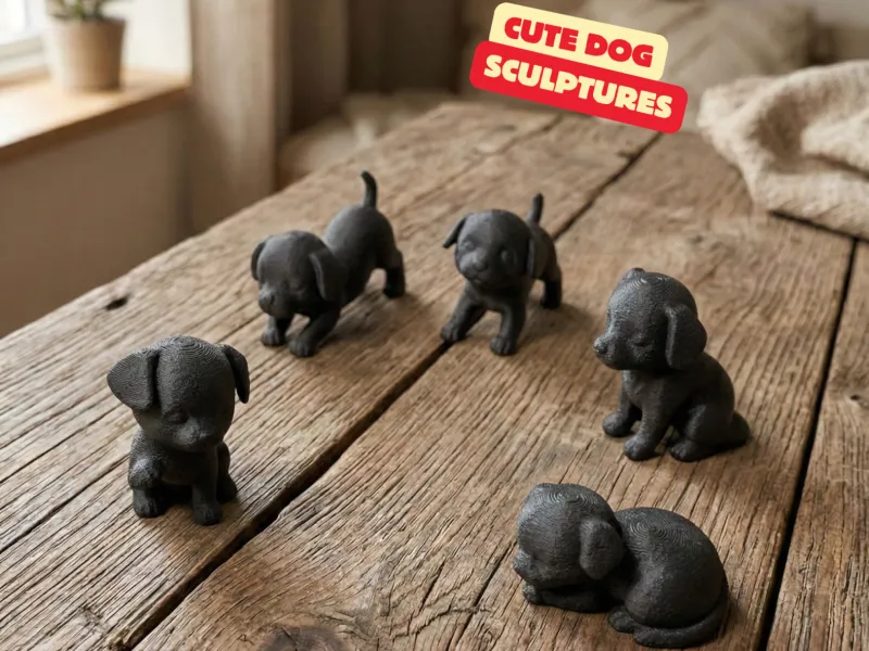 FAULE HUNDE / MODERNE HUNDSKULPTUREN / SCHWARZE SKULPTUREN