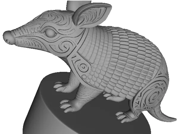 4492  Totem Armadillo – Full-Body Color 3D Model  STL  DND