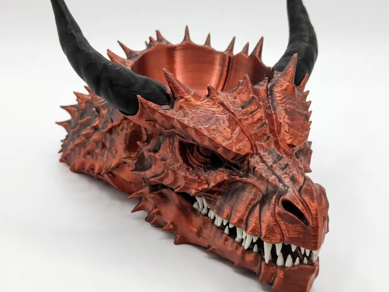 🐉 Cabeça de Dragão Porta-Tudo — Companheiro de Mesa, Acessório de Bar