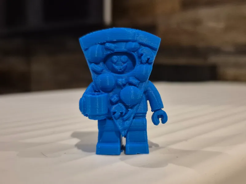 style block lego character pizza