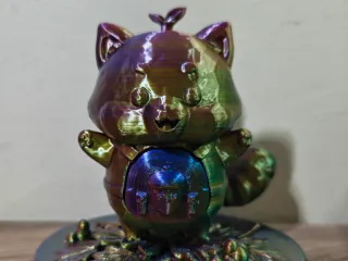 Cute Forest Racoon - Fidget Clicky Button Tummy