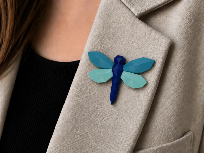 Low poly Dragonfly colored