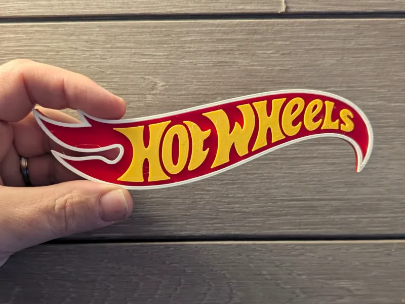 Placa con letrero del logo de Hot Wheels en 2 tamaños