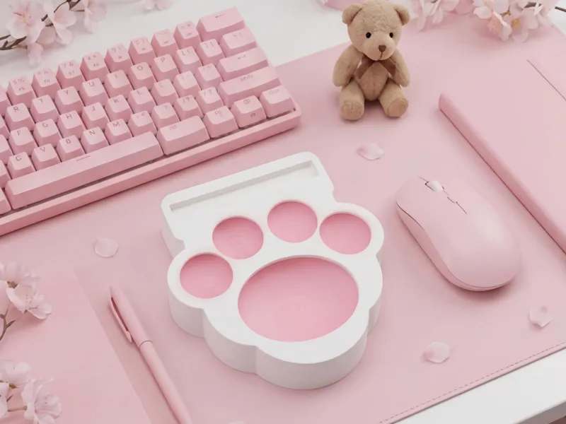 Adorable soporte para teléfono con forma de pata y organizador de escritorio