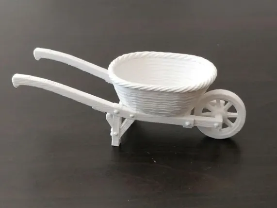 Woven Basket Wheelbarrow