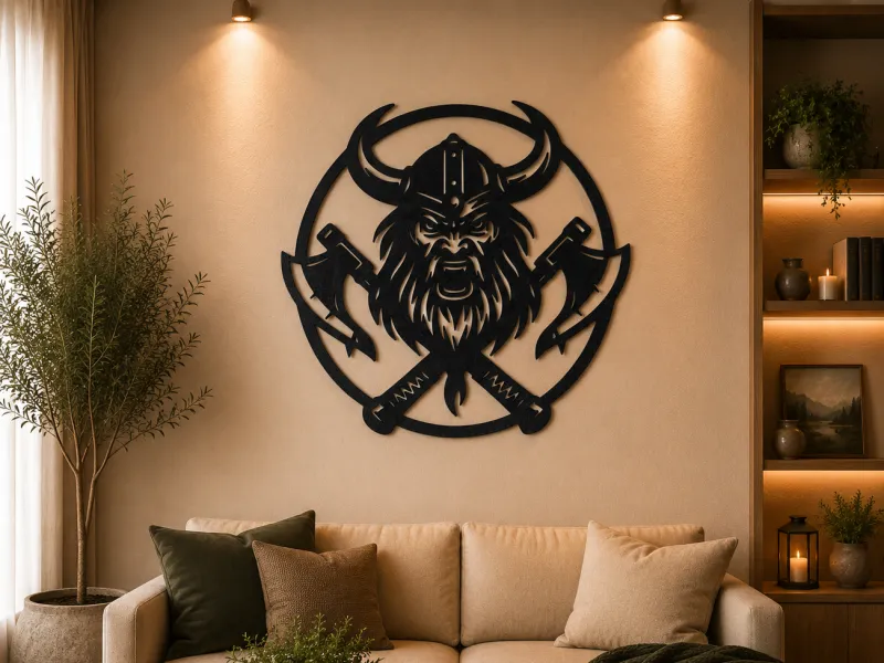 Fierce Viking Warrior 2D Wall Art