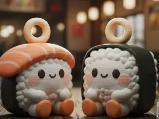 sushi keychains