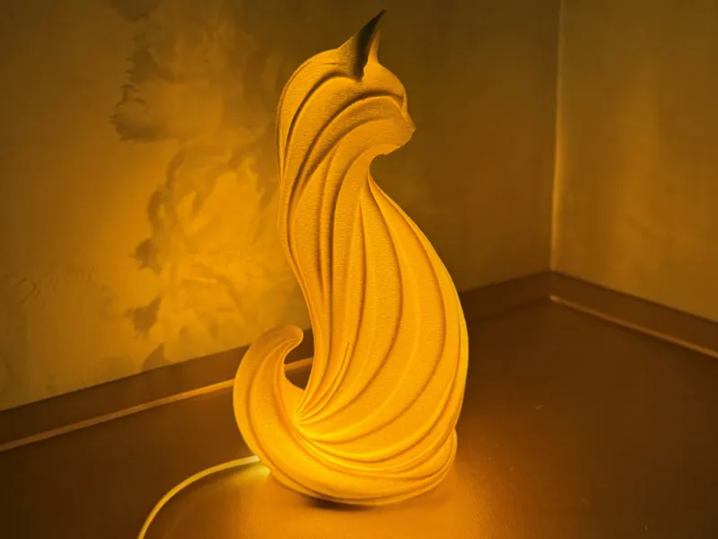Ethereal Cat Lamp | Elegant Flowing Cat Sculpture