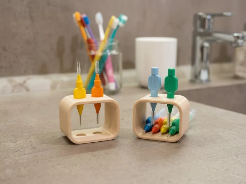 Supporto per scovolini interdentali - Due spazzolini da denti