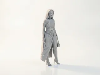 Elegant Woman Dress Figurine Female Figure 3D Printable