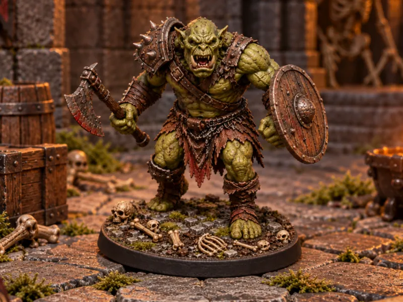 Orc mini for D&D, Heroquest, DSA, RPG free sample